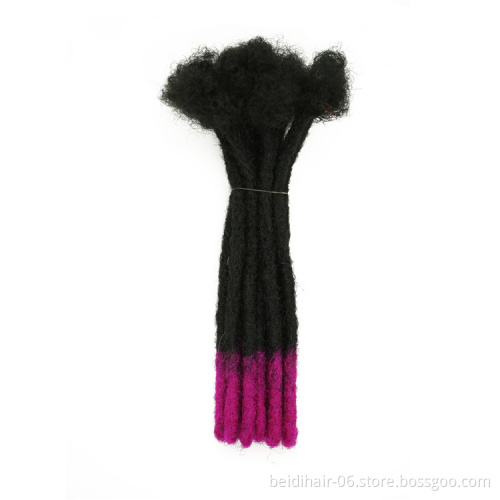 Ombre Color Dreadlocks Human Hair Extensions Natural Hair Dreadlock Puffs  Afro Kinky Hair Bulk Wholesale